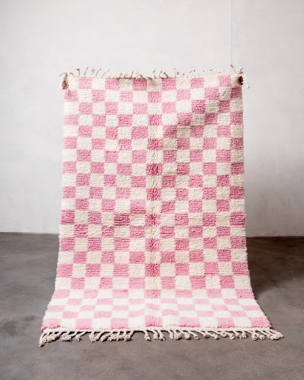 odern, designer, handcrafted Berber rug from Morocco. Beniourain carpet with beautiful colours and patterns and fluffy wool texture.